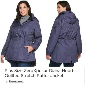 👀50% OFF👀🧥 NWT‼️ZeroXposur Plus Size Diana Hood Quilted Stretch Puffer Jacket